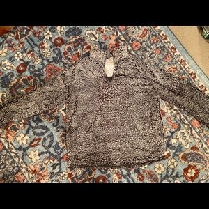 Oversized Sherpa half zip hoodie